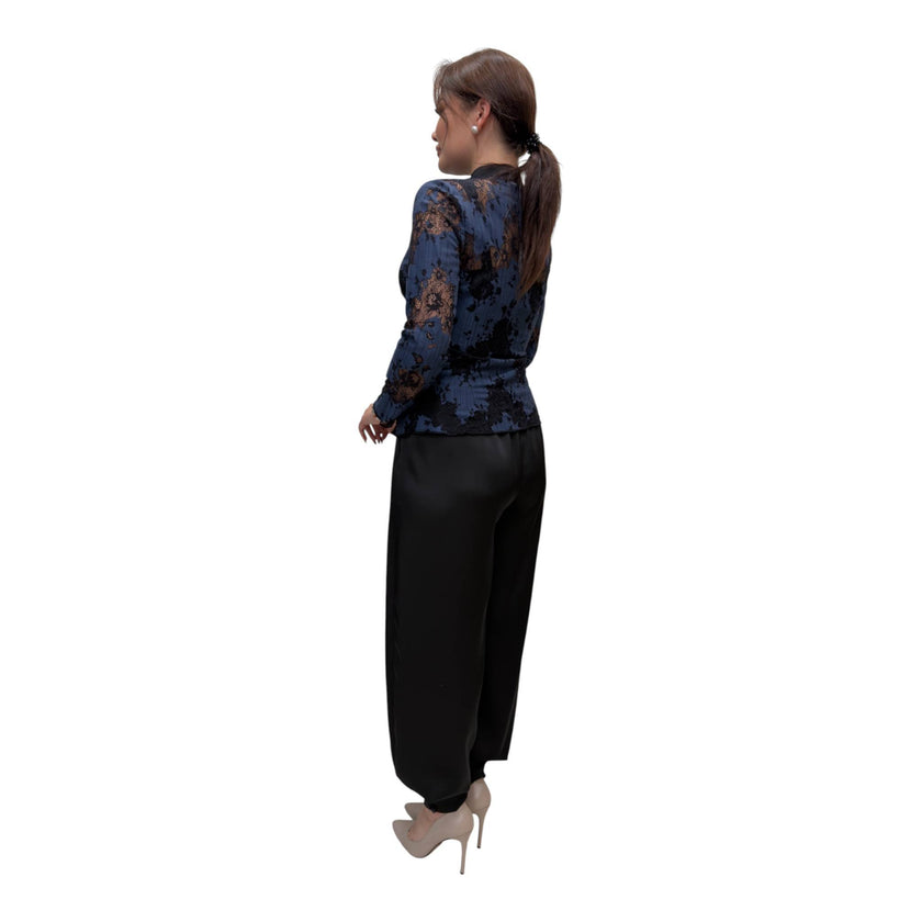 Navy Floral Lace Jacket & Balloon Trouser Set
