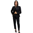 Black Cord-Detail Tailored Jacket & Trouser Set