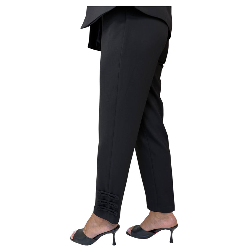 Black Cord-Detail Tailored Jacket & Trouser Set